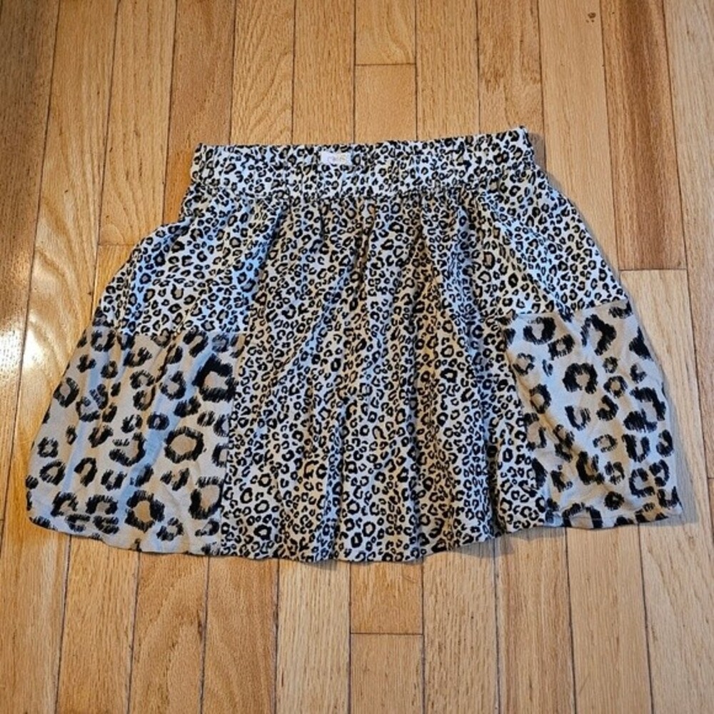 The Childrens Place Girls Multicolor Leopard Print Stretch Mini Skirt Size Large